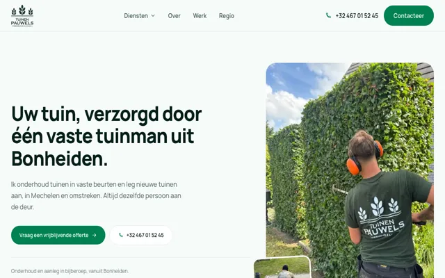 Website van Tuinen Pauwels